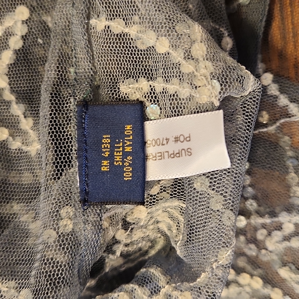 NWT STUNNING POLO RALPH LAUREN BLUE LABLE SHEER SEQUIN DRESS/ TUNIC - Picture 11 of 16